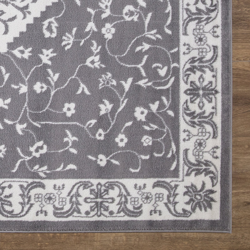 Singley gris perle marocain gris Heriz, Rectangle 5 pi 3 po x 7 pi 3 po