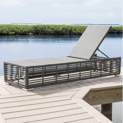 Graphite Outdoor Wicker Chaise Lounge