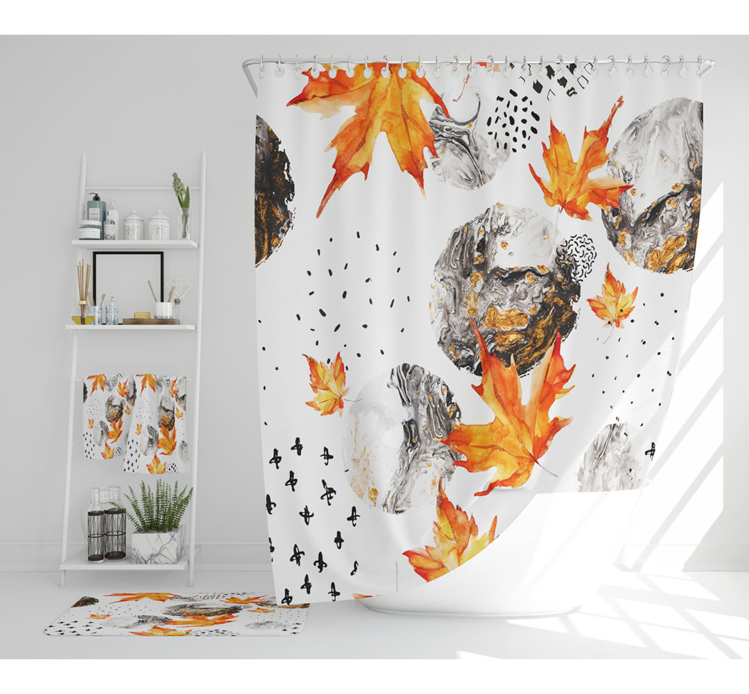 Nazeeh Polyester Shower Curtain Set