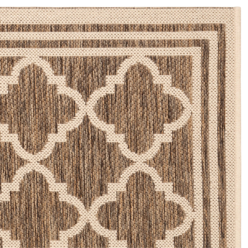 Tapis d'intérieur / extérieur à motif géométrique 100 pièces Ferrill Linden, Tapis de couloir 2 pi 2 po x 8 pi