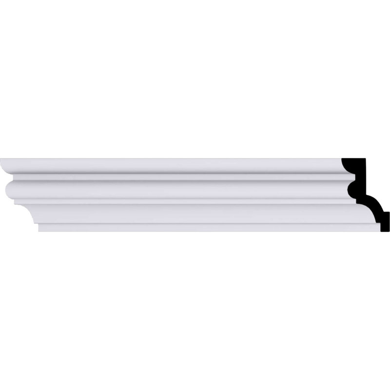Moulure à couronne lisse Asa H 2 7/8 po x P 1 7/8 po x F 3 1/2 po x L 94 1/2 po