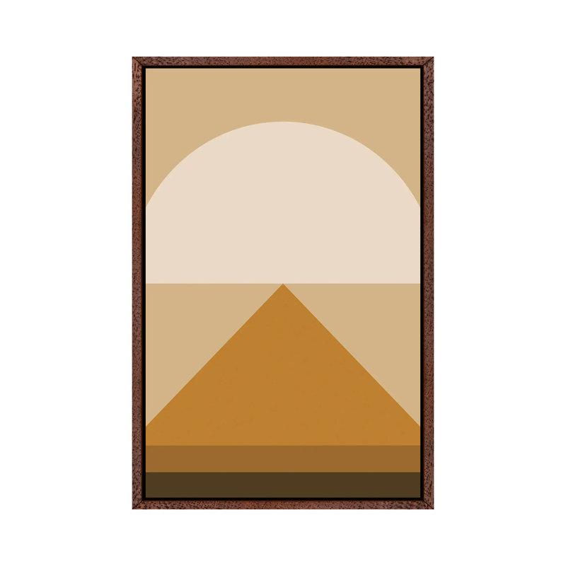Abstract Geometric XXXIV - Print on Canvas, 101.6 cm H x 66.04 cm W, Brown Framed