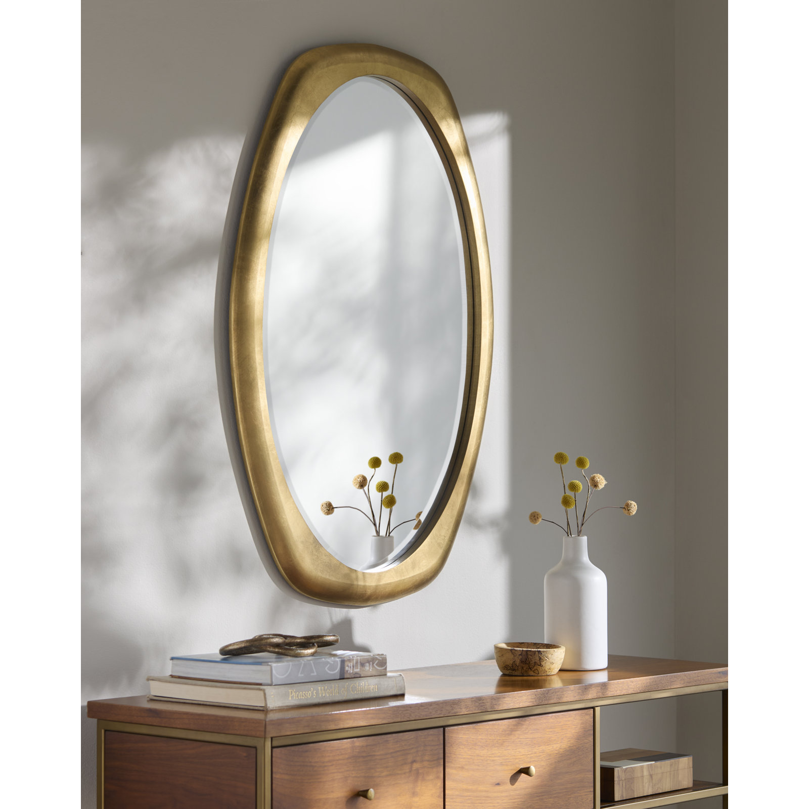 Ancram Antique Brass Accent Mirror, 39" x 26.5"