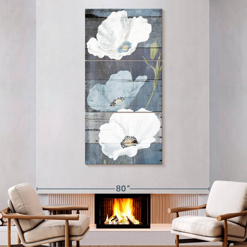 Soft Florals Wood Mate, 80" H x 39" W