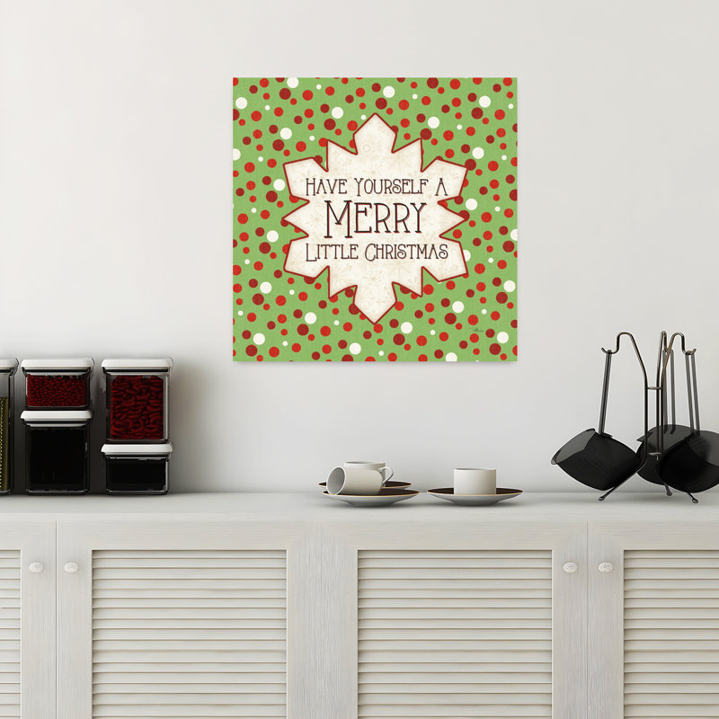 Pensées festives contemporaines I avec art crème de Noël, H 18 po x l 18 po