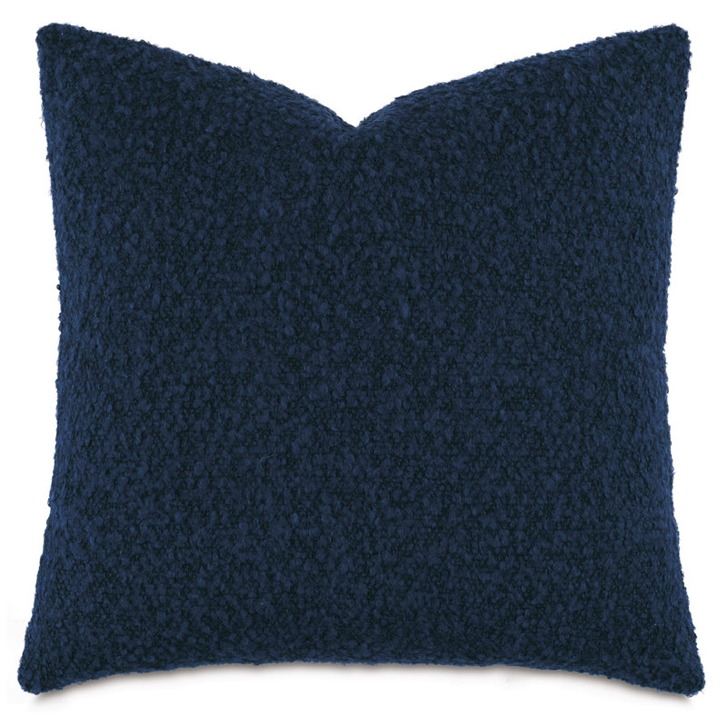 Marl Feather Reversible Throw Pillow, Indigo, Square 22"