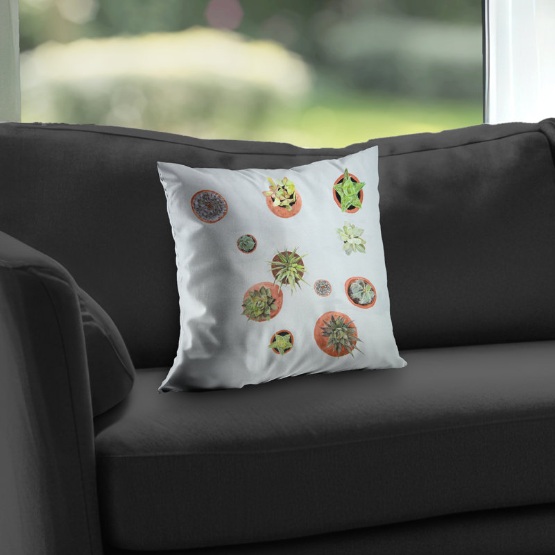 Cactus Exotic Poly Twill Throw Pillow – Poly Twill Throw Pillow with Insert, Double-Sided Print