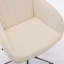 Chaise de chambre ergonomique et confortable - Velours beige, base argentée, siège de bureau en velours de soutien du dossier ergonomique, productivité accrue