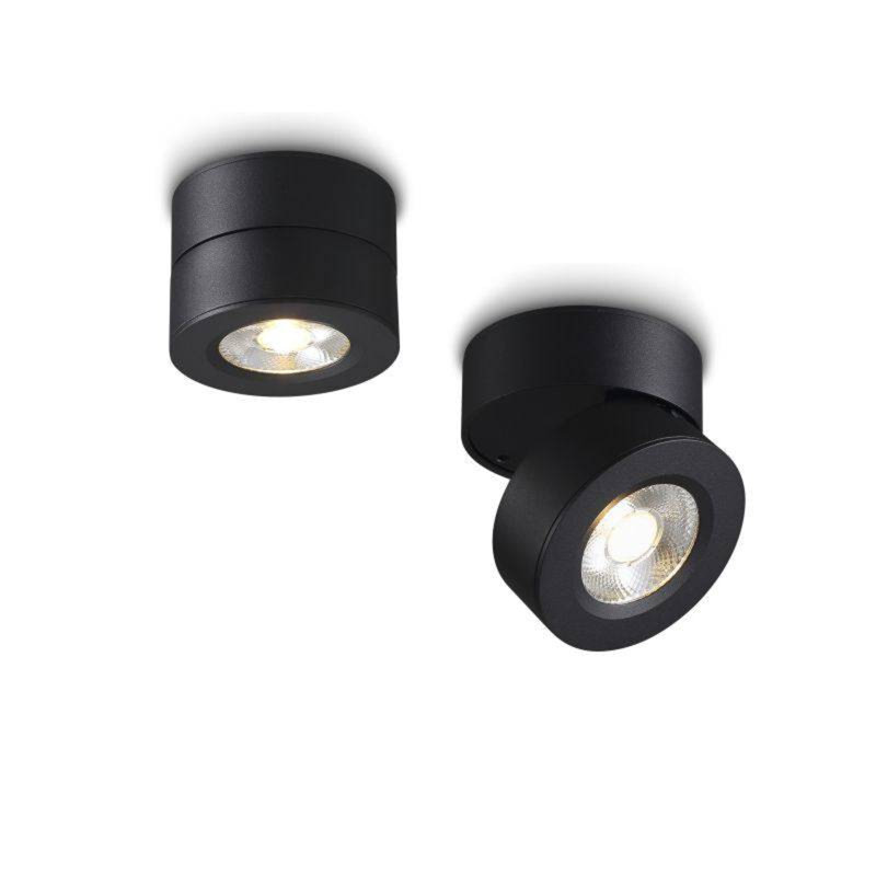 UltraBeam Surface Mounted Adjustable Ceiling Downlight Spotlight, Black, 5.6cm H x 7.5cm W x 7.5cm D