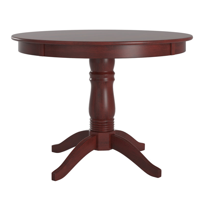 Alexa-Mae Round Solid Wood Dining Table, Antique Berry