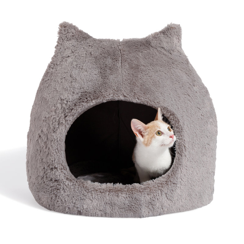 Fourrure Meow Hut, Gris, Grand L 19 po x l 19 po