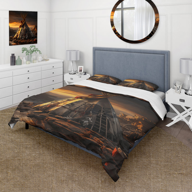 Ensemble de housse de couette en microfibre / polyester , Housse de couette pour grand lit et 2 taies décor