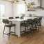 Upholstered Counter Stool with Metal Frame-540985666