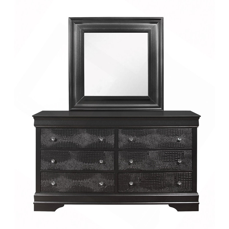 Shaker Crocodile Metallic Grey Mirror