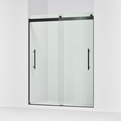 Porte de douche coulissante sans cadre Levity Plus, 77-9 / 16 po H 56-5 / 8 - 59-5 / 8 po L, avec verre transparent de 5/16 po d'épaisseur
