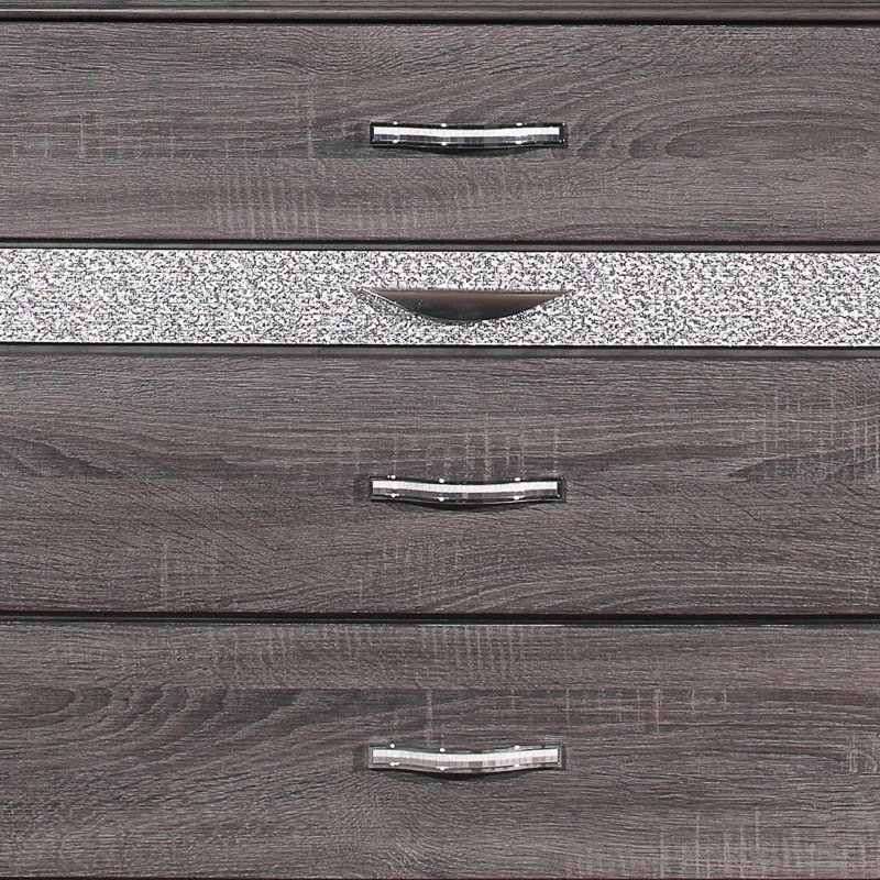 Commode 6 tiroirs 35 "en bois manufacturé gris