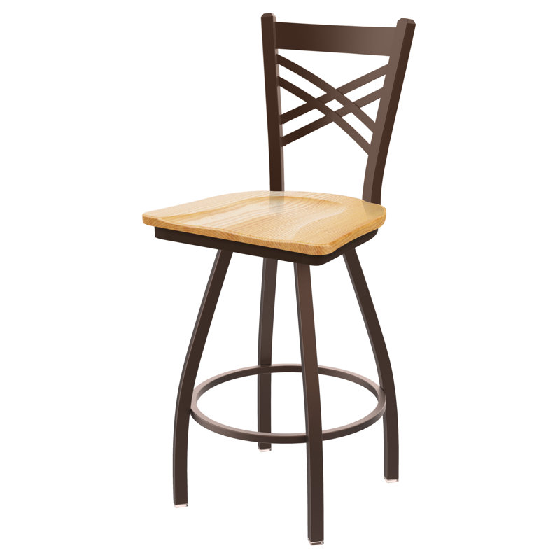 XL 820 Catalina Swivel Stool, Bronze, Natural Oak, Bar Stool (30” Seat Height)