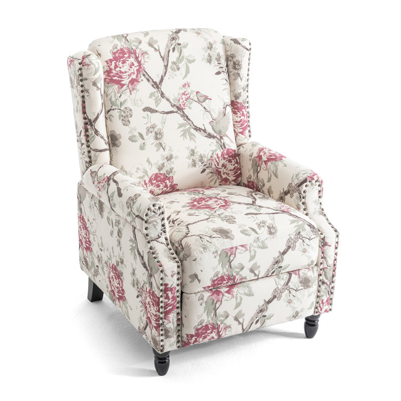 29.13cm Wide Standard Recliner, Pink/Beige Floral