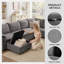 Canapé-lit modulaire avec lit escamotable, canapé modulaire en L à 5 places avec rangement, canapé Cloud avec assise profonde, chenille, gris clair-503191666