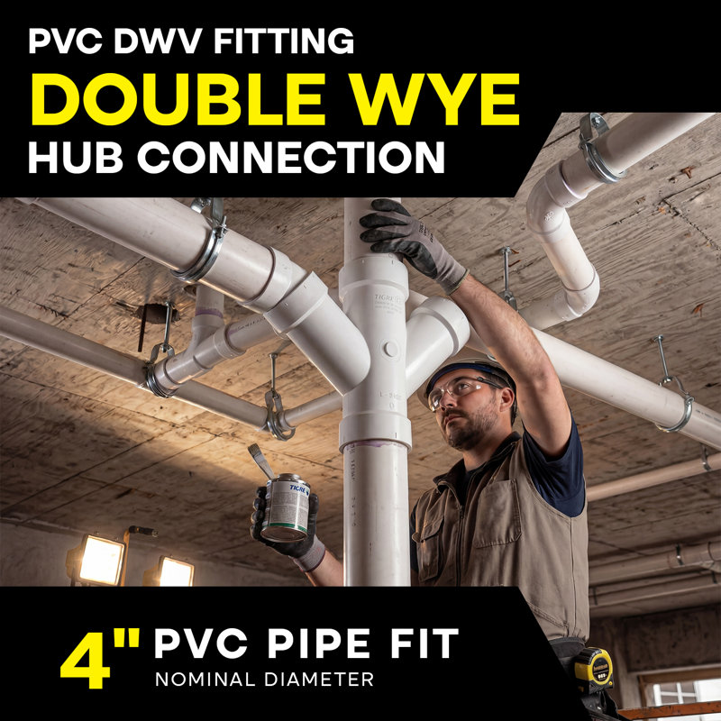 Hub 4 fils en PVC 4 po, drain en PVC blanc, raccord d'évacuation et d'évacuation, (paquet de 5)