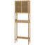 Armoire de rangement en bambou au-dessus de la toilette, organisateur de salle de bain au-dessus de la toilette avec portes à lattes