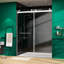Porte de douche coulissante double sans cadre 68-72 "x H 79" en nickel brossé avec verre trempé transparent de 3/8 "