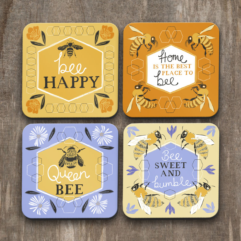 Cork Square 4 Piece Coaster Set