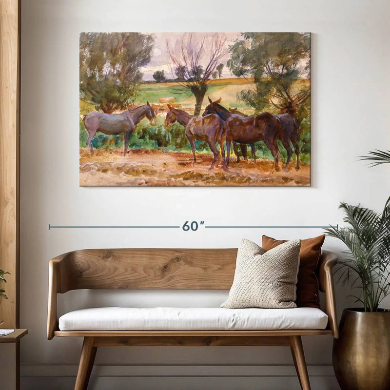 Brampt Mules 1918, 32" H x 48" W