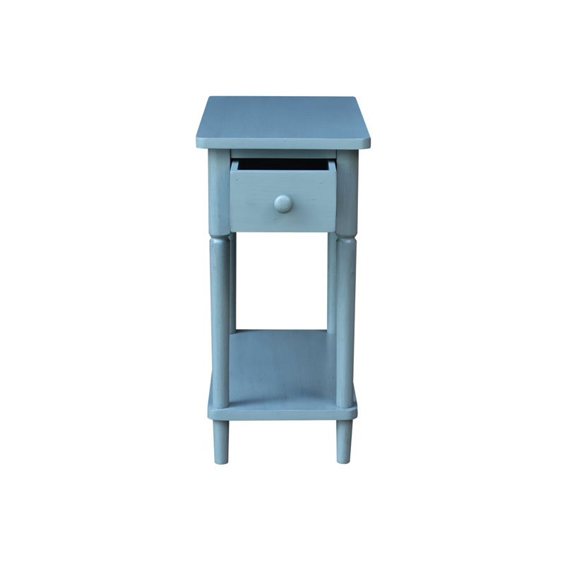 Table de bout Deboria, Bleu océan antique frotté
