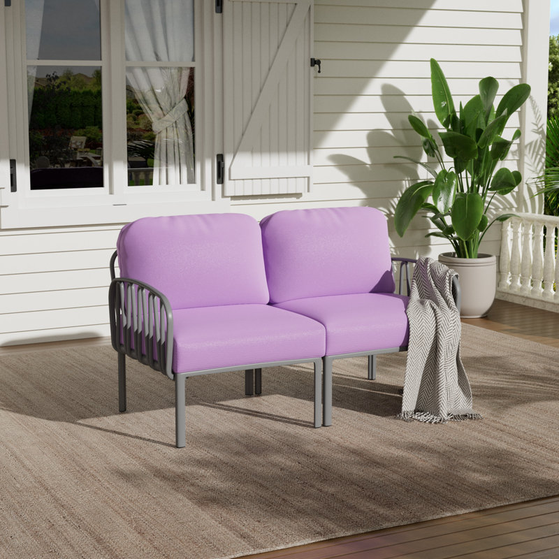 Canapé pour terrasse Turusan, Mauve / Gris