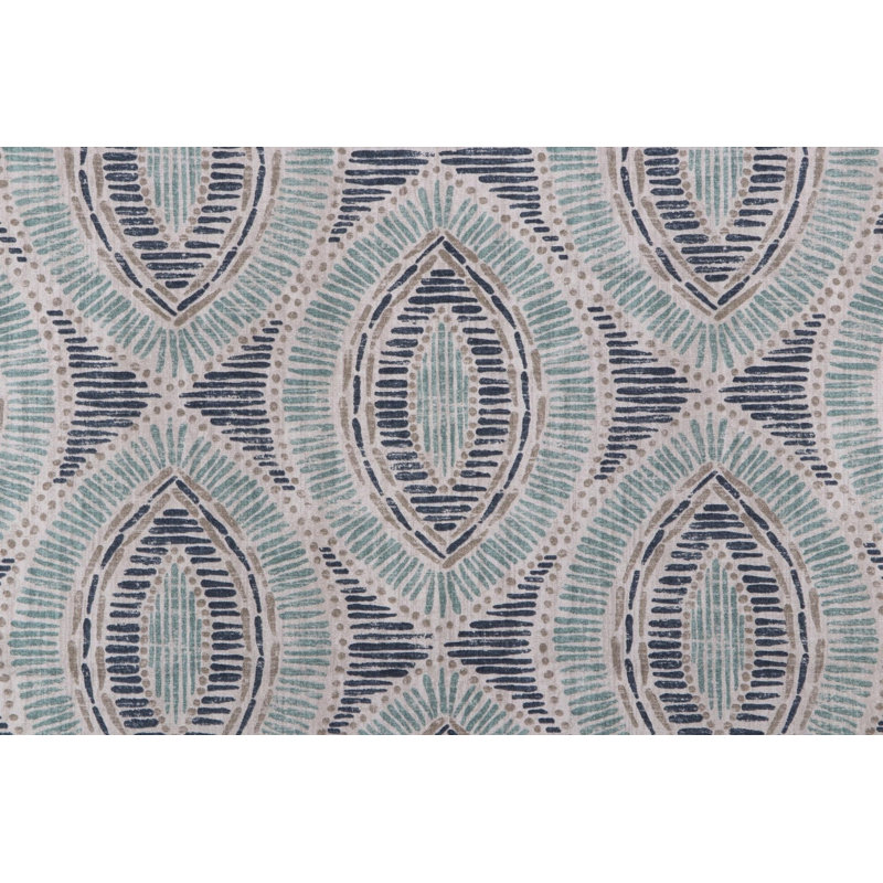 Teal Navy Blue Geometric Damask Pillow cover, Square 19"