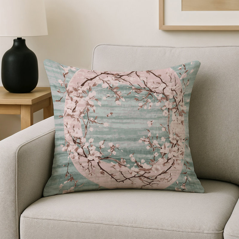 Coussin décoratif intérieur et extérieur Modern, Floral gris 184, Carré 20 po