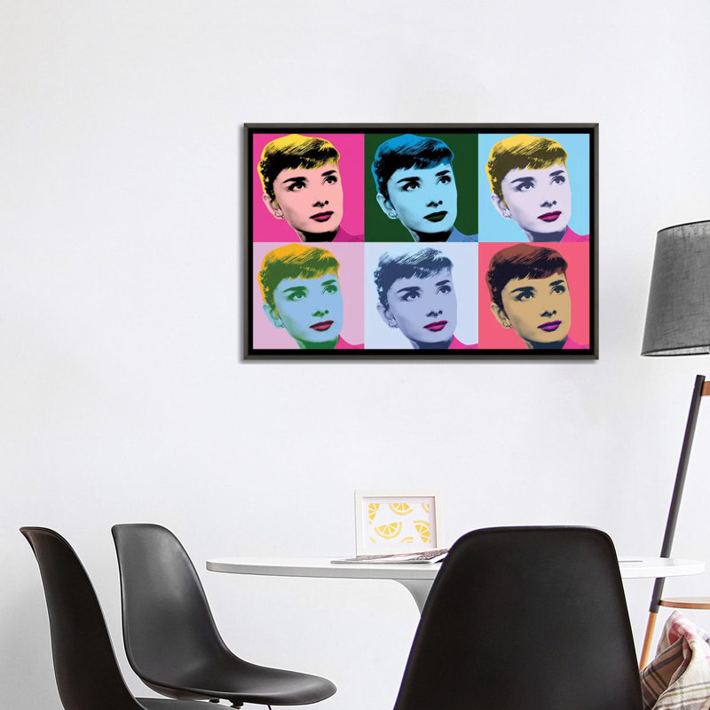 Audrey Hepburn Warhol Sabrina par radio Days-impression d’art graphique, Pas de tapis, H 40 po x l 26 po x P 1,5 po