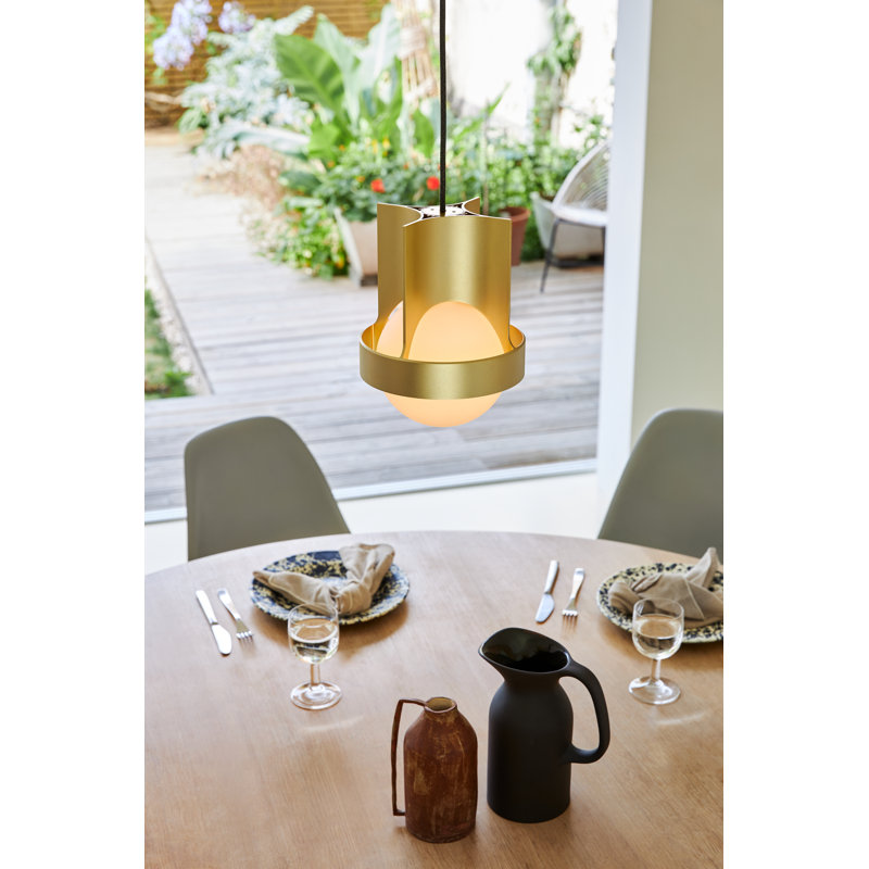 Loop Single Pendant With Sphere IV, Gold