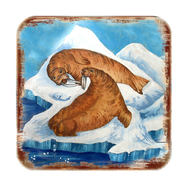 Wood Square 4 Piece Coaster Set