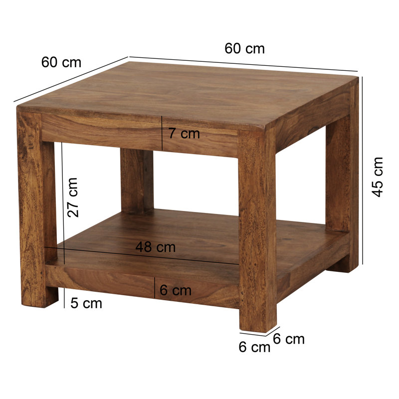 Lewistown Solid Wood Four Leg Coffee Table with Storage, Sheesham