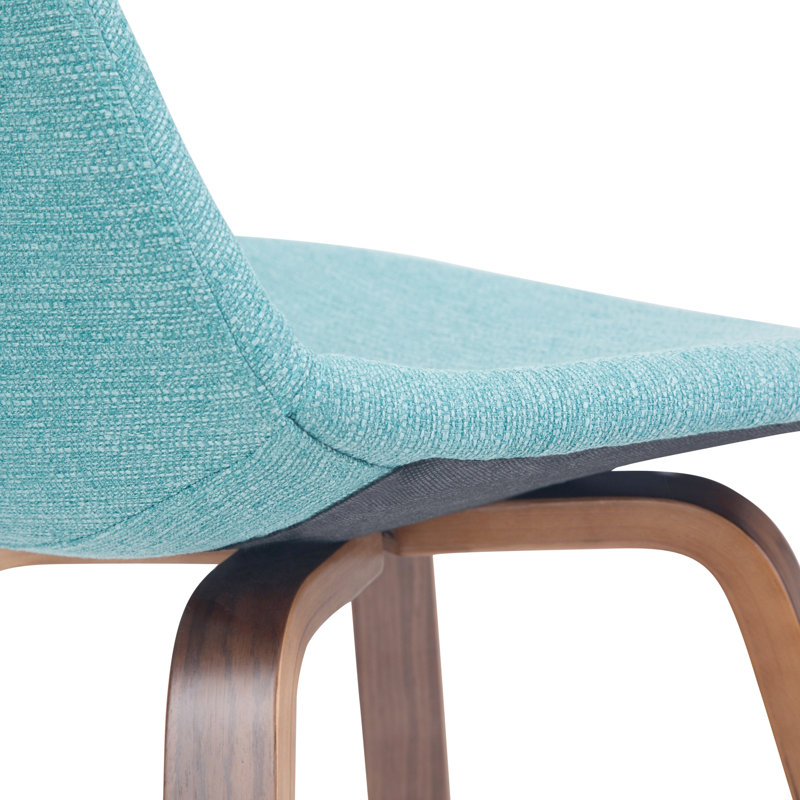 Tabouret à hauteur de comptoir / de bar Randolph (ensemble de 2), Noyer, Bleu