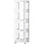 4 tablettes rotatives toutes pivotantes, 360 roulettes, construction, finition blanche, assemblage facile, grande utilisation de l'espace blanc, étagères spacieuses, avantage rapide-120632354