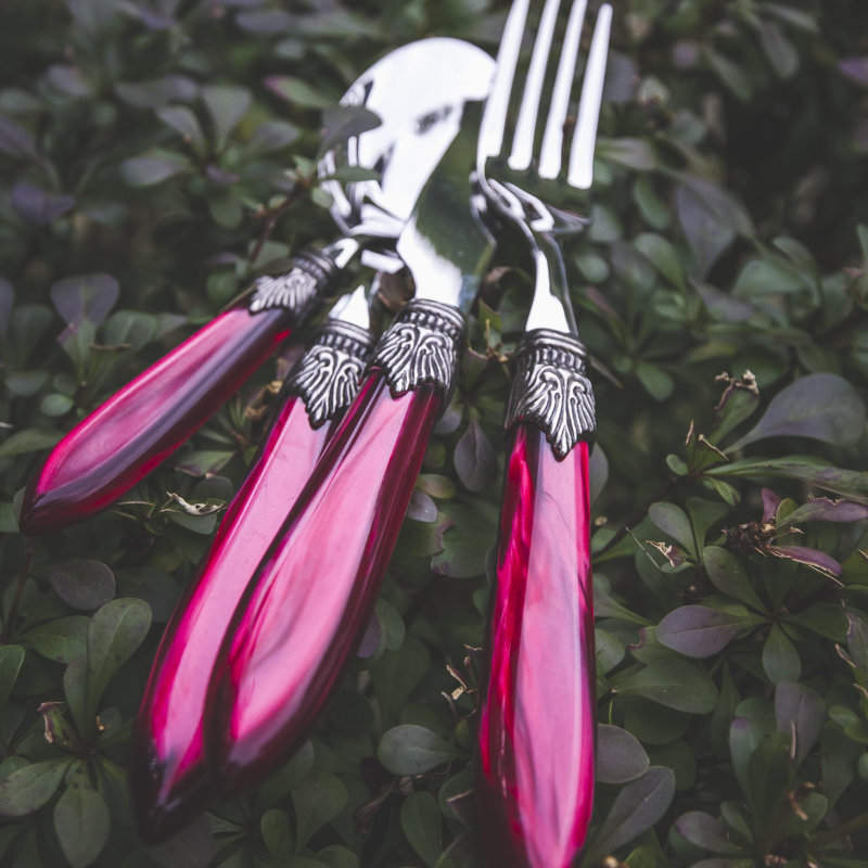 Laura Flatware Set, Bordeaux