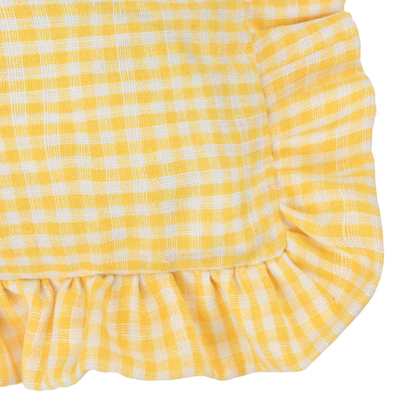 Les Petite Fleurs Floral Yellow Rectangular Cushion, Polyester