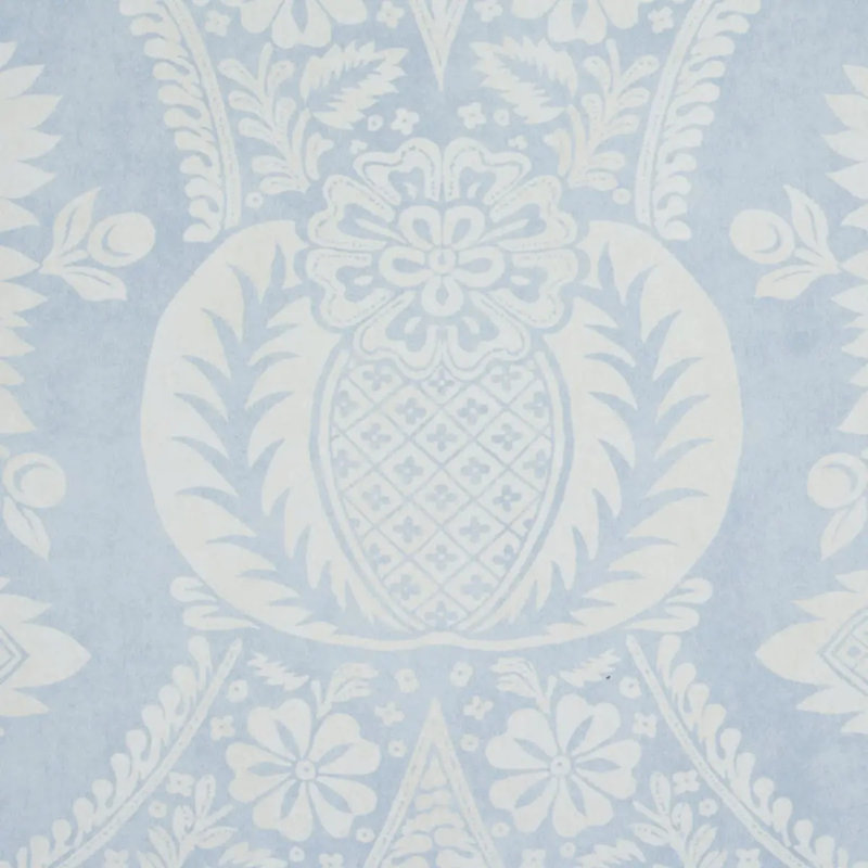 Villandry Damask Print Wallpaper, Blue
