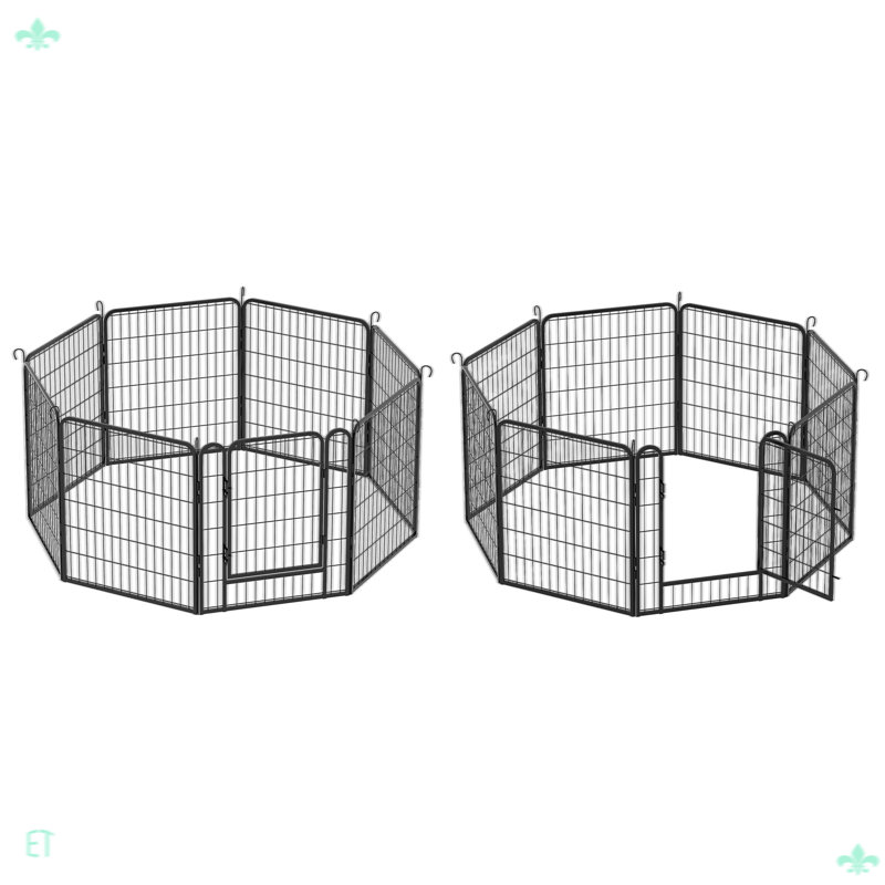 Enclos pour chien pour l'extérieur, H 31,62 po x l 108,19 po x P 108,4 po