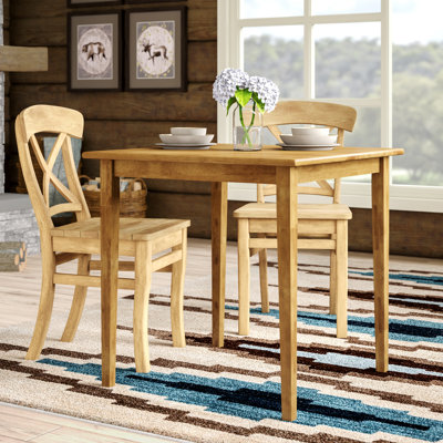 Avagrace Beech Square Solid Wood Top with Solid Wood Base Dining Table