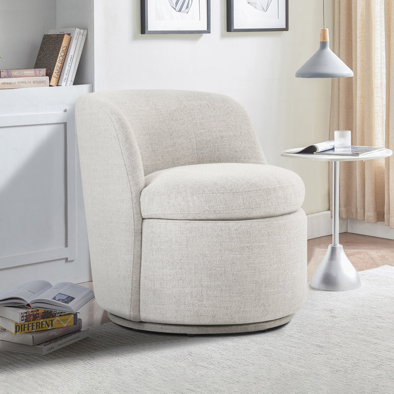 Fauteuil demi-tonneau pivotant Carmelo Estes, Nathan Performance Tweed de blé