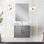Ensemble de meuble-lavabo simple gris foncé l 24 po x P 22 po, miroir 18 po, tiroir à fermeture en douceur avec comptoir et fermeture de miroir incluse, style contemporain