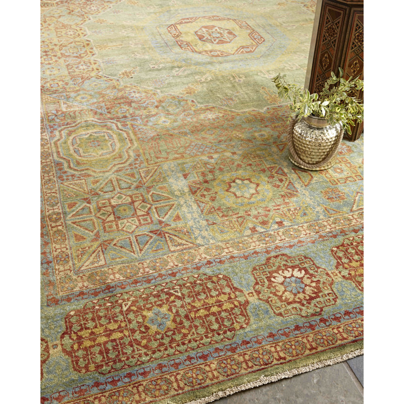 Mamluk Wool Oriental Area Rug, Rectangle 9' x 12'