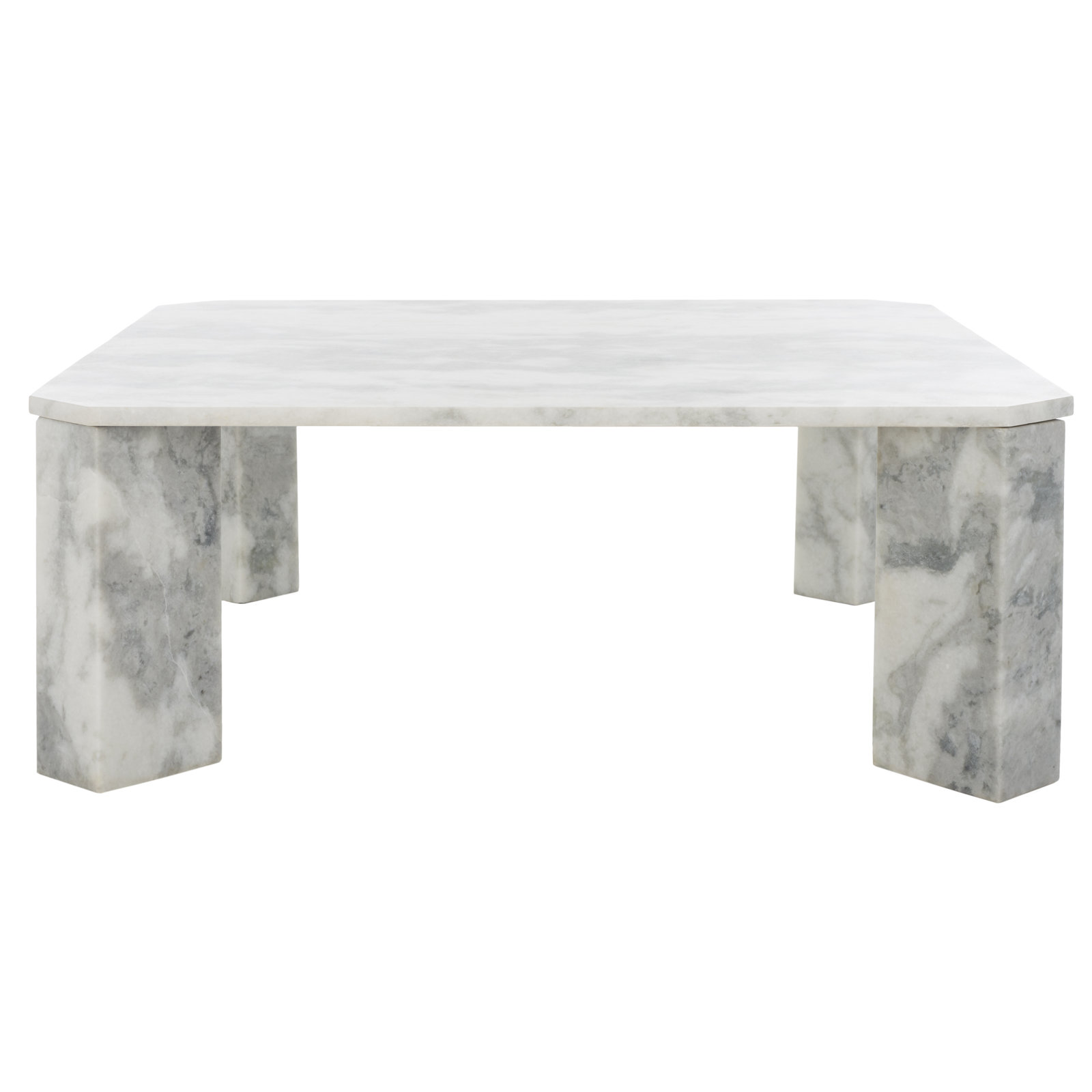 Ghislaine Single Coffee Table, White/Gray