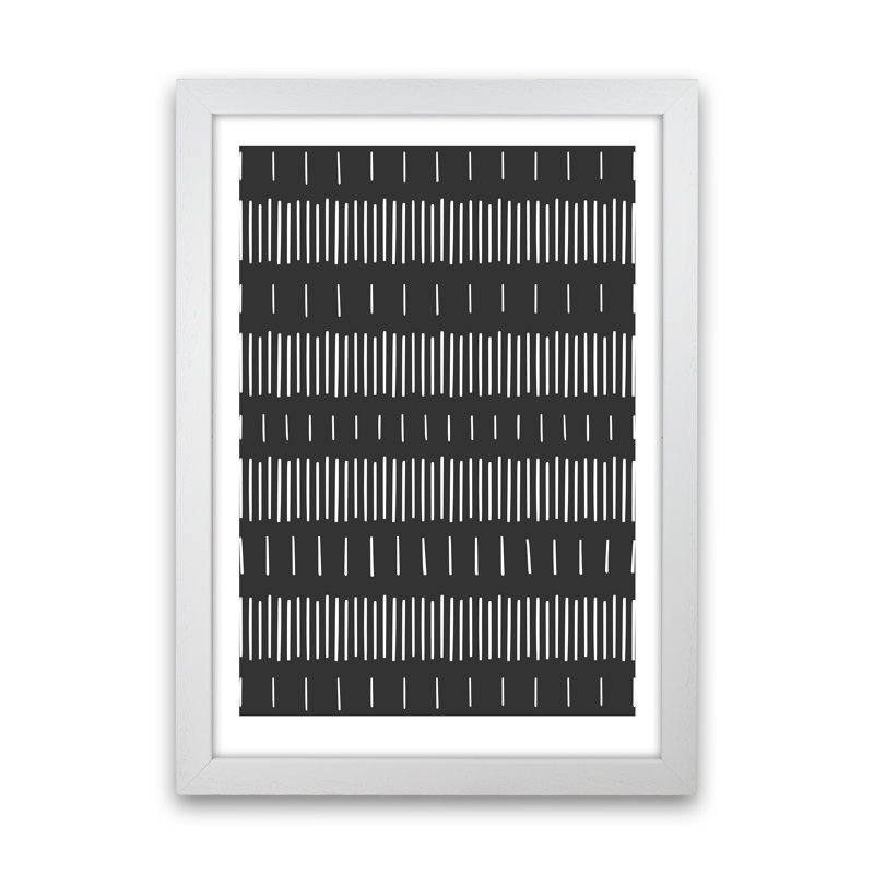 Lines No 1 - Print, 64cm H x 46cm W x 3cm D, White Framed