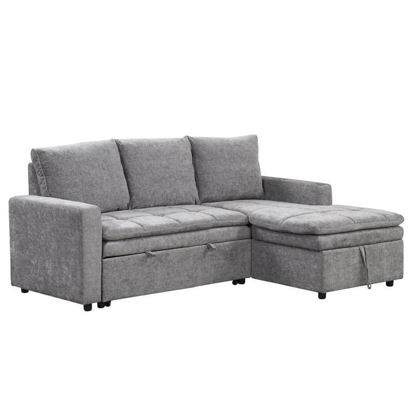 Lit convertible avec fonction de rangement efficace - idéal pour les appartements., Polyester gris