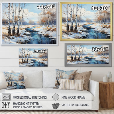 Birch Woods Winter Whispers IV - arbre, art mural Birch